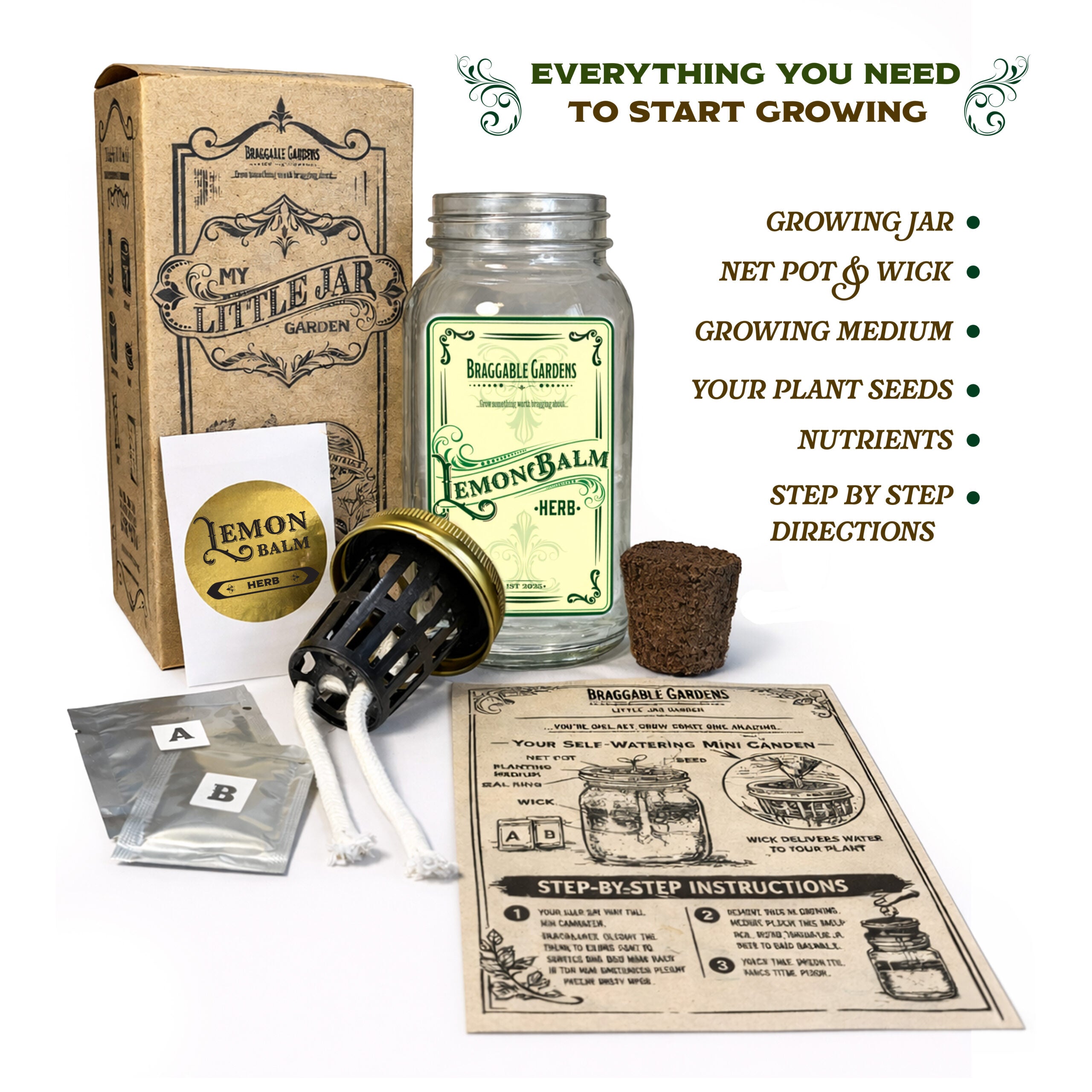 Lemon Balm Indoor Herb Garden Kit image 2